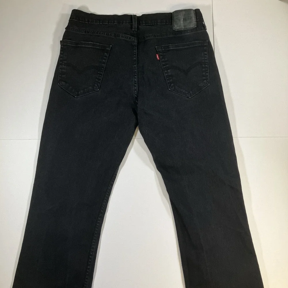 Levi's 527 Jeans Mens 36x34 Black Slim Bootcut Stretch Denim